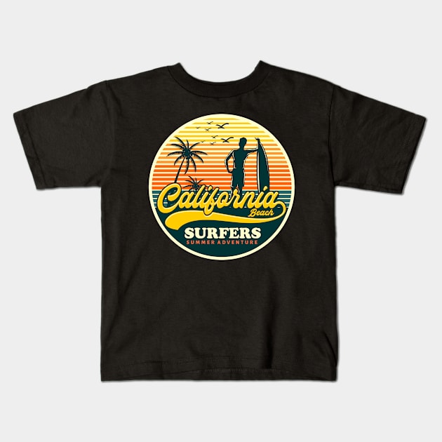 Surf Beach Summer Kids T-Shirt by Unestore
